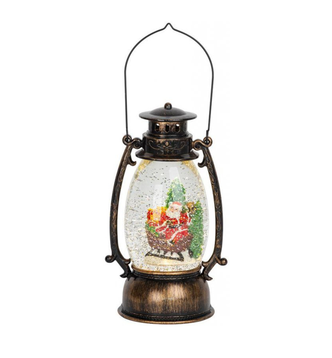 LED dekorácia LAMPÁŠ MAGICHOME, so Santom a trblietkami, 13x11x24 cm, čierny
