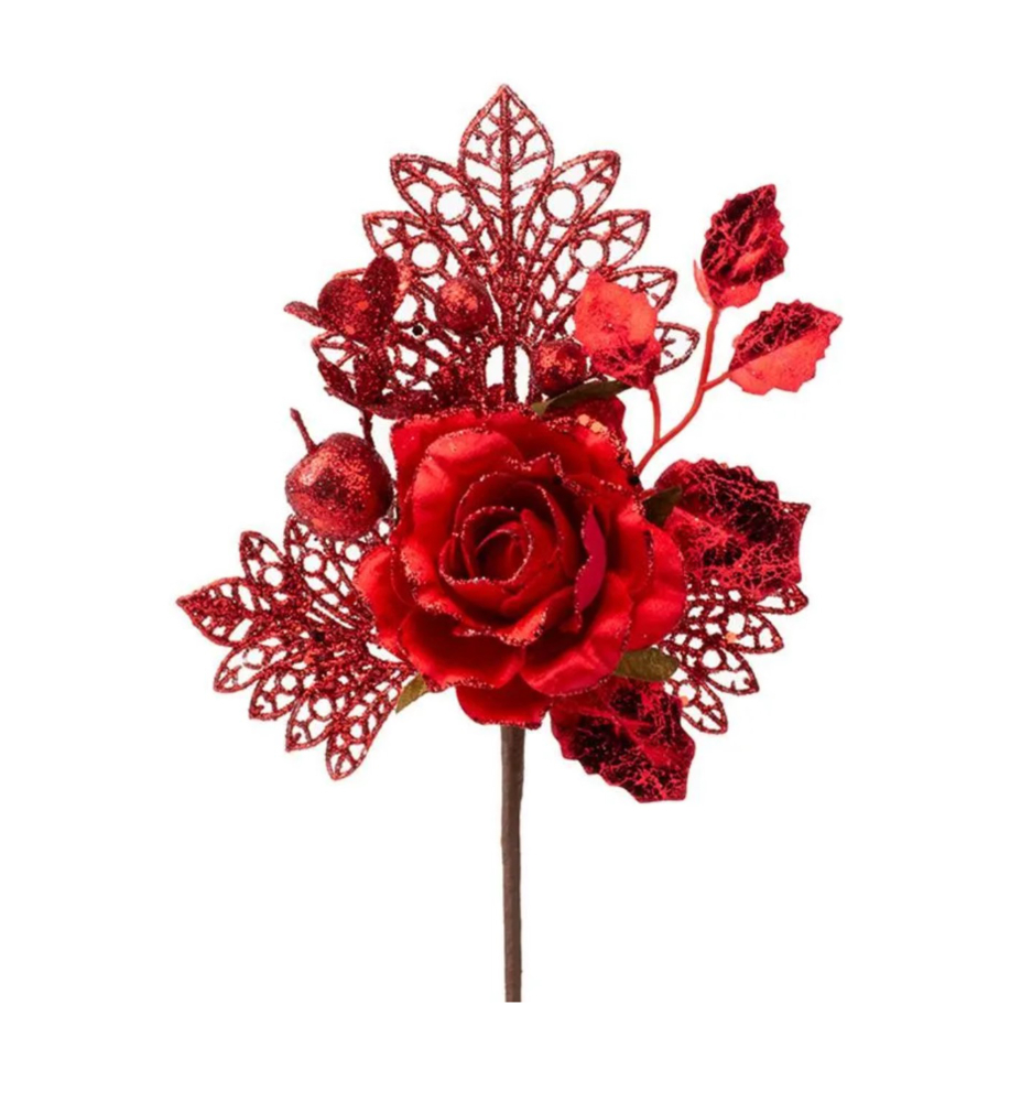 Vetvièka MAGICHOME VIANOCE, s ružou, èervená, 25,5 cm