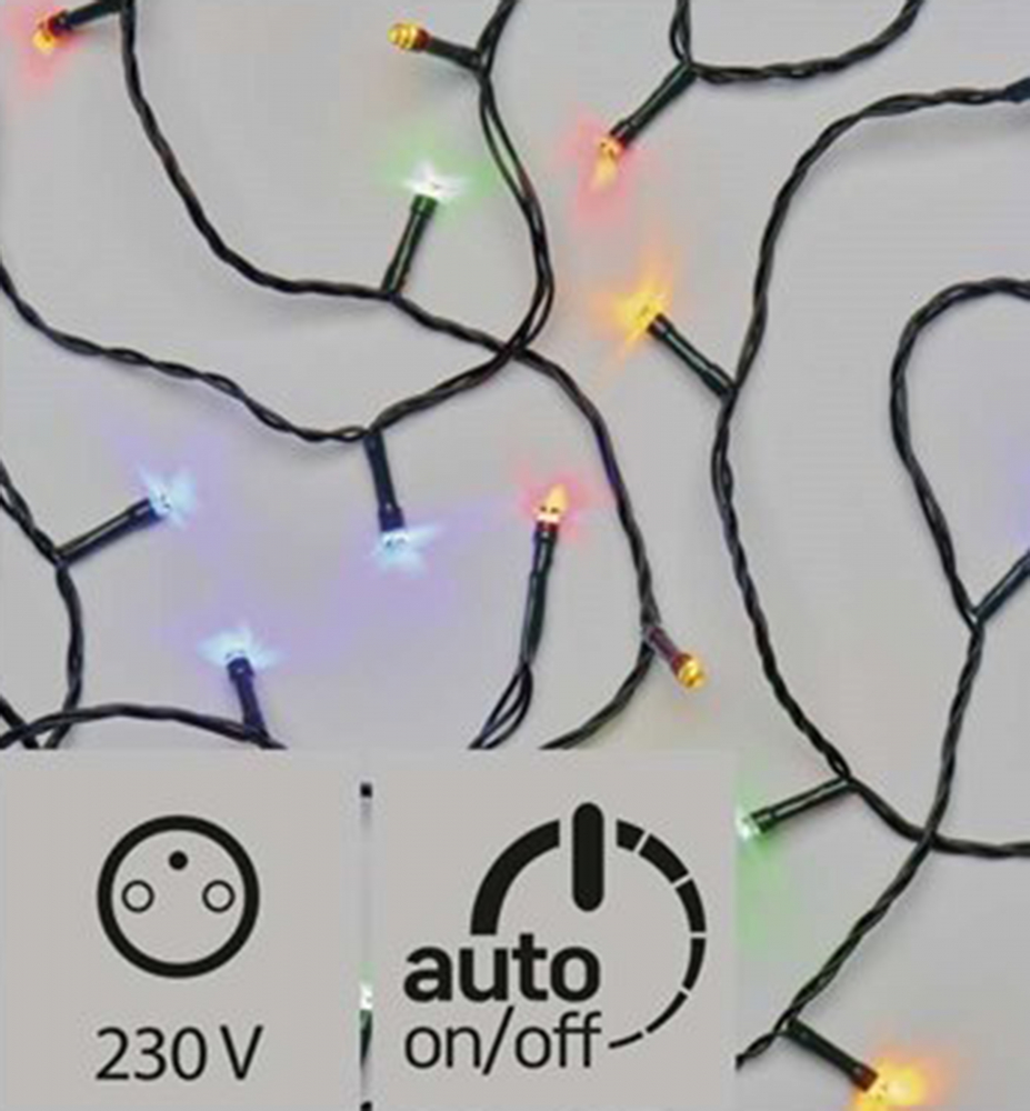 LED vianočná reťaz, 24 m, 240 LED, multicolor, časovač