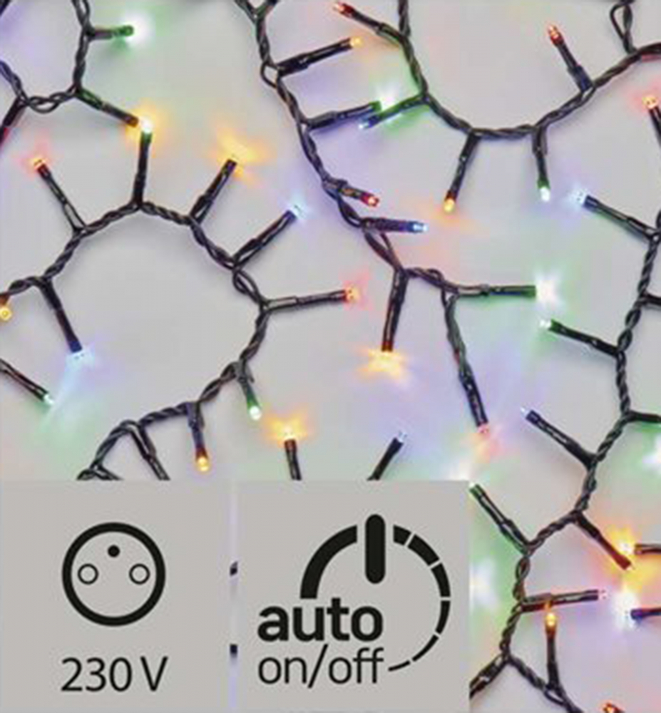 LED vianočná reťaz STRAPEC, vonkajšia, 4 m, 200 LED, multicolor, časovač