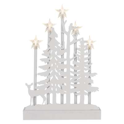 LED vianoèný SVIETNIK, 35,5 cm, 2x AA, vnútorný, teplá biela, èasovaè 
