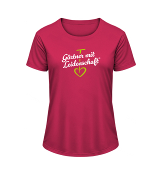 Funktions T-Shirt f�r Damen 'G�rtner mit Leidenschaft' rosa