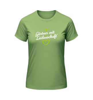 Damen T-Shirt 'G�rtner mit Leidenschaft' pistaziengr�n