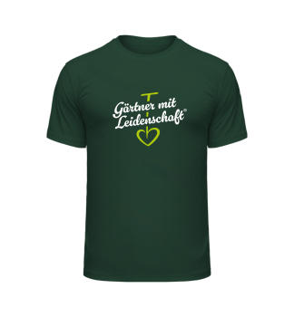 Herren T-Shirt 'G�rtner mit Leidenschaft' dunkelgr�n