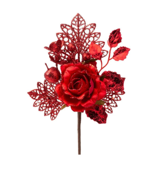 Vetvièka MAGICHOME VIANOCE, s ružou, èervená, 25,5 cm