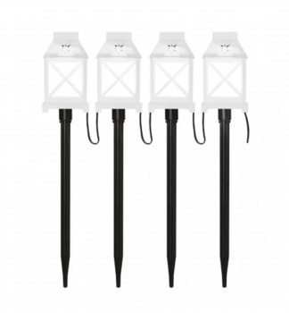 LED dekorácia zapichovacie lampáše, biele, studená biela, 4x6,5x6,5x11,5 cm