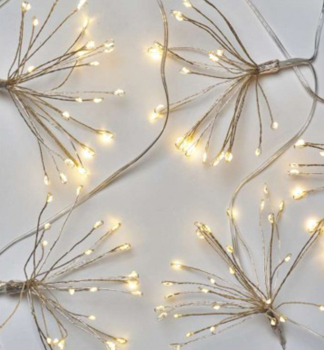 LED vianon reaz - svietiace trsy, vntorn, 150 LED, tepl biela, 2,35 m