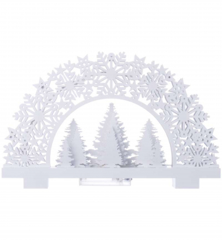 LED vianočný stojan STROMČEKY, 32x20 cm, 11 LED, 2xAA, teplá biela