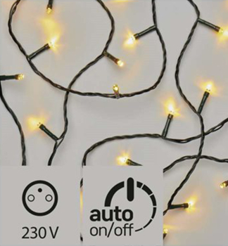 LED vianočná reťaz, 24 m, 240 LED, teplá biela, časovač