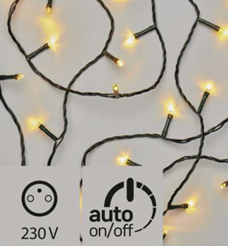 LED vianočná reťaz, 18 m, 180 LED, teplá biela, časovač
