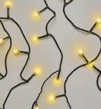 LED vianočná reťaz CHERRY, guľôčky, 20 m, 200 LED, teplá biela, časovač