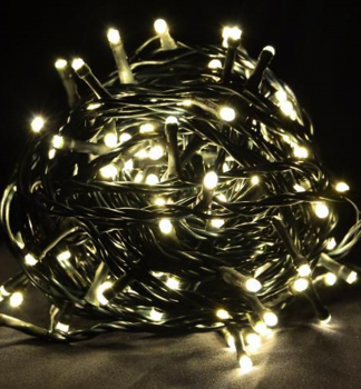 LED vianočná reťaz, 10 m, 100 ks LED, teplá biela
