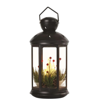LED dekorácia LAMPÁŠ so svieèkami, èierny, 35,5 cm, 3x C, vnútorný, vintage