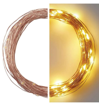 LED vianon nano reaz, meden, vonkajia aj vntorn, 10 m, tepl biela, asova