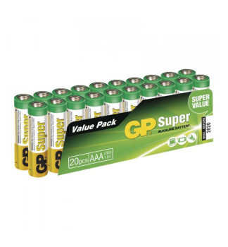 Alkalická batéria GP Super Alkaline, LR03 (AAA) 20 ks v balení