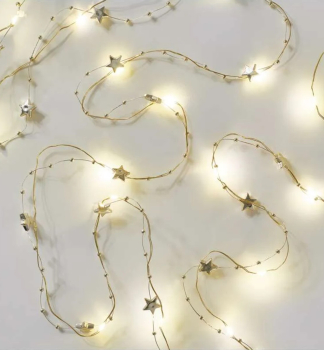 LED vianoèná girlanda – HVIEZDY, 20 LED, teplá biela, vnútorná, 1,9 m, èasovaè