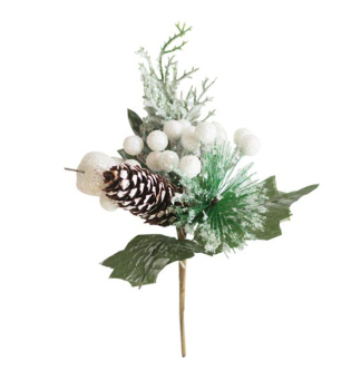 Vetvika MAGICHOME VIANOCE, so ikou, biela, 21 cm