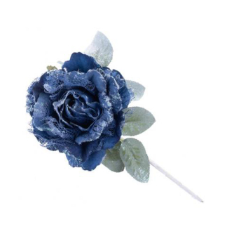 Kvet MAGICHOME VIANOCE, pivnia s listom, modr, 23 cm