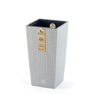 Kvetin RATO SQUARE ECO WOOD, biely, 20 x 38 cm