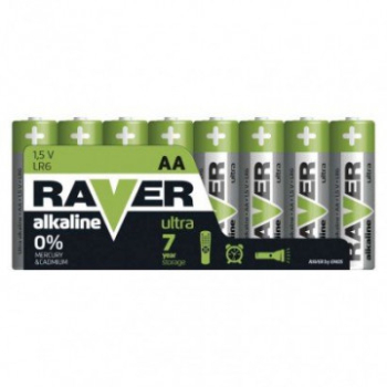 Alkalická batéria RAVER, LR6 (AA) 8 ks v balení