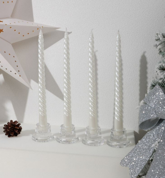 Svieka MAGICHOME VIANOCE, 25 cm, bal. 4 ks, biela, pirlov, toen