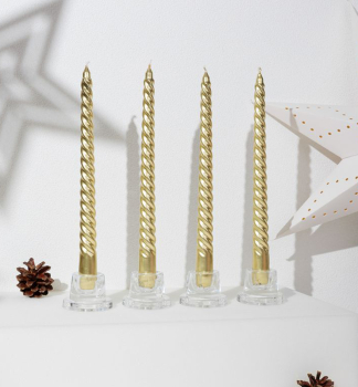 Svieka MAGICHOME VIANOCE, 25 cm, bal. 4 ks, zlat, pirlov, toen