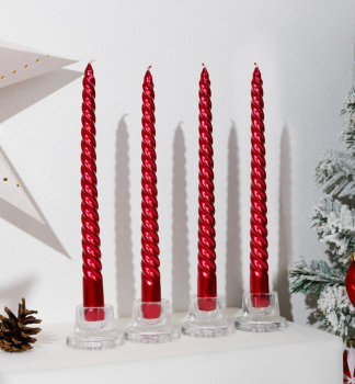 Svieka MAGICHOME VIANOCE, 25 cm, bal. 4 ks, erven, pirlov, toen