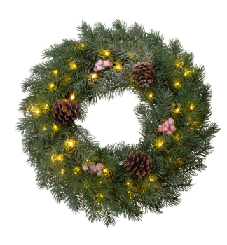 LED vianon VENIEC, 40 cm, 48 LED, 2xAA, vntorn, tepl biela