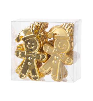 Ozdoba MAGICHOME VIANOCE 12 ks, 8 cm, pernkov panik, zlat