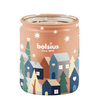 Svieka v skle BOLSIUS lieskov orieok/vanilka, 82 68 mm