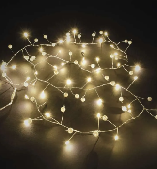 LED vianon girlanda  perly, 1,2 m, 3x AA, vntorn, tepl biela, asova