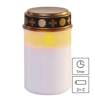 LED svieka, 12,5 cm, 2x C, vonkajia aj vntorn, vintage, asova