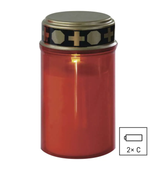 LED svieka, 12,5 cm, 2x C, vonkajia aj vntorn, tepl biela, asova, senzor