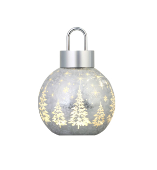 GUA MAGICHOME VIANOCE, sklo, strieborn, 10xLED tepl biela, 12x12x18 cm