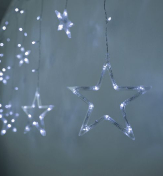 LED reaz MAGICHOME VIANOCE Curtain, 138 LED,  studen biela, s hviezdami, vonkajia