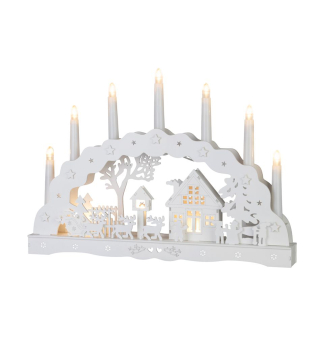 LED dekorcia dreven  domek, 10 LED tepl biela, 45x5.2x31 cm