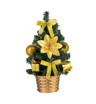 Dekorcia MAGICHOME VIANOCE, stromek, ozdoben, zlat,  21 cm