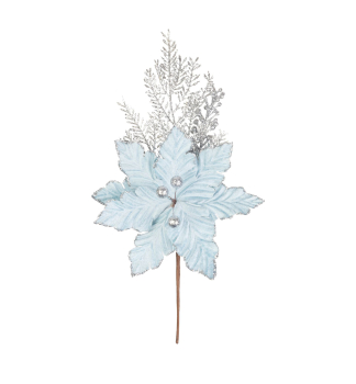 Vetvika MAGICHOME VIANOCE, s kvetom, modr/strieborn, 27 cm