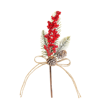 Vetvika MAGICHOME VIANOCE, s bobukami, erven, 23 cm