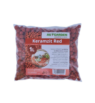 KERAMZIT - dekorat�vny doplnok , �erven�, 1 l