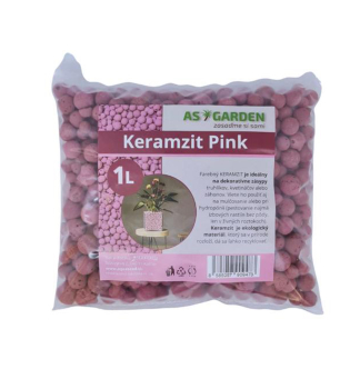 KERAMZIT - dekorat�vny doplnok , ru�ov�, 1 l