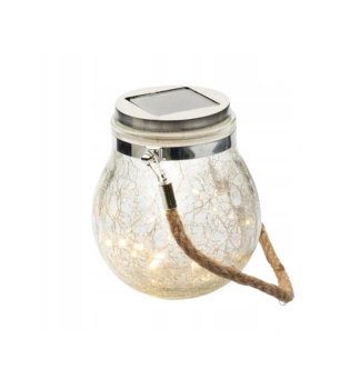 Sol�rna lampa GU�A popraskan� sklo 12x12x14,5 cm