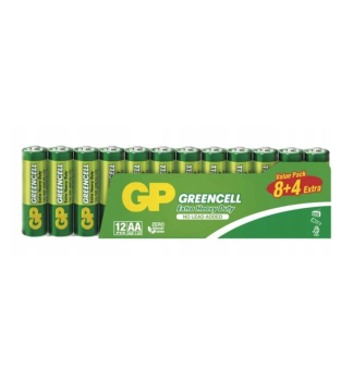 Zinko-chloridov� bat�ria GP Greencell R6 (AA), 12 ks