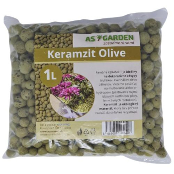 KERAMZIT - dekorat�vny doplnok , tmavozelen�, 1 l